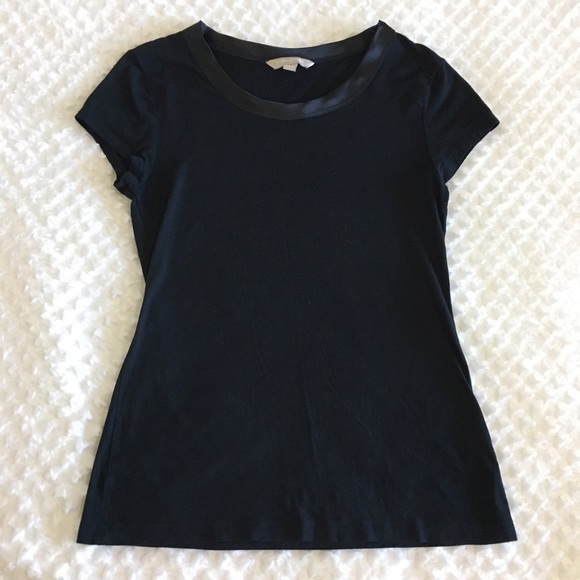 Banana Republic Black Satin Trim Top XS - Picture 5 of 6