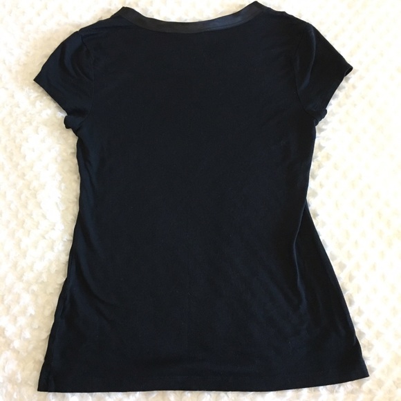 Banana Republic Black Satin Trim Top XS - Picture 6 of 6
