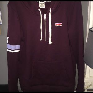 PINK quarter zip hoodie (MAROON-color)