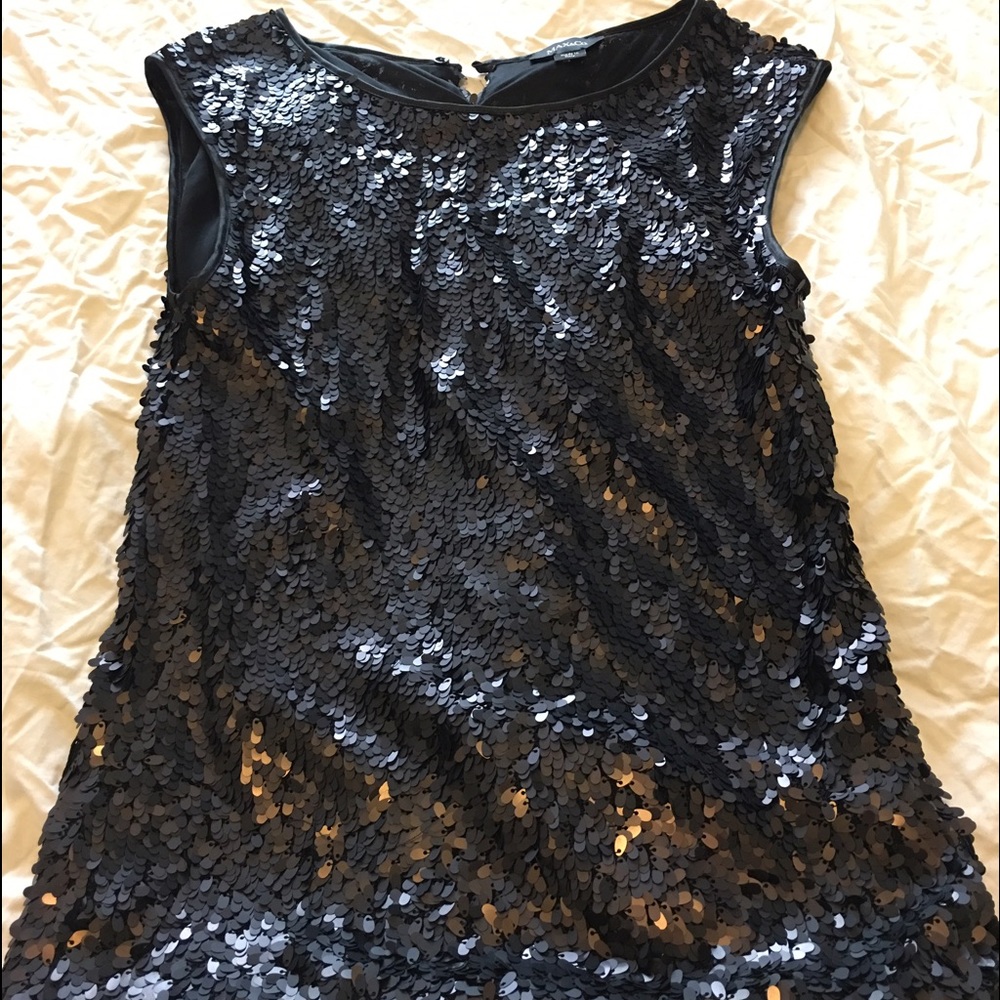 New, Gorgeous Max&Co charcoal sequins top, size 4