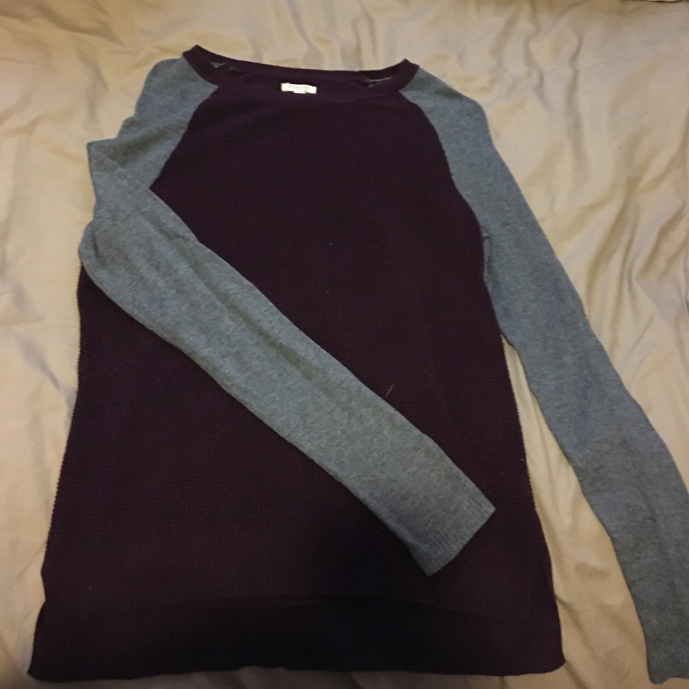Grey and maroon sweater
