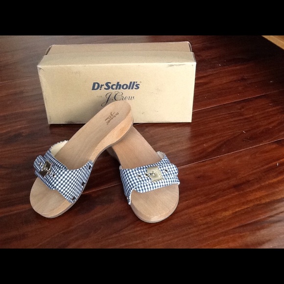 J. Crew Shoes - J. Crew Dr. Scholl's blue gingham sandals