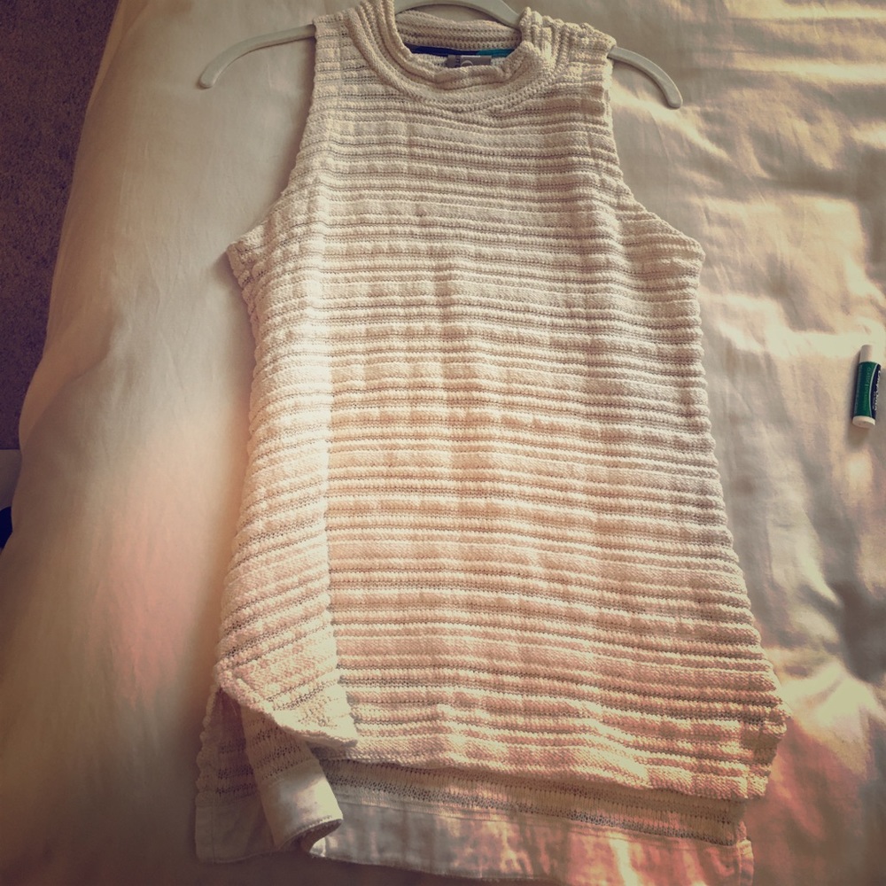 High neck line sweater tank top.