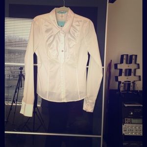 Marciano white with satin long sleeve dress shirt