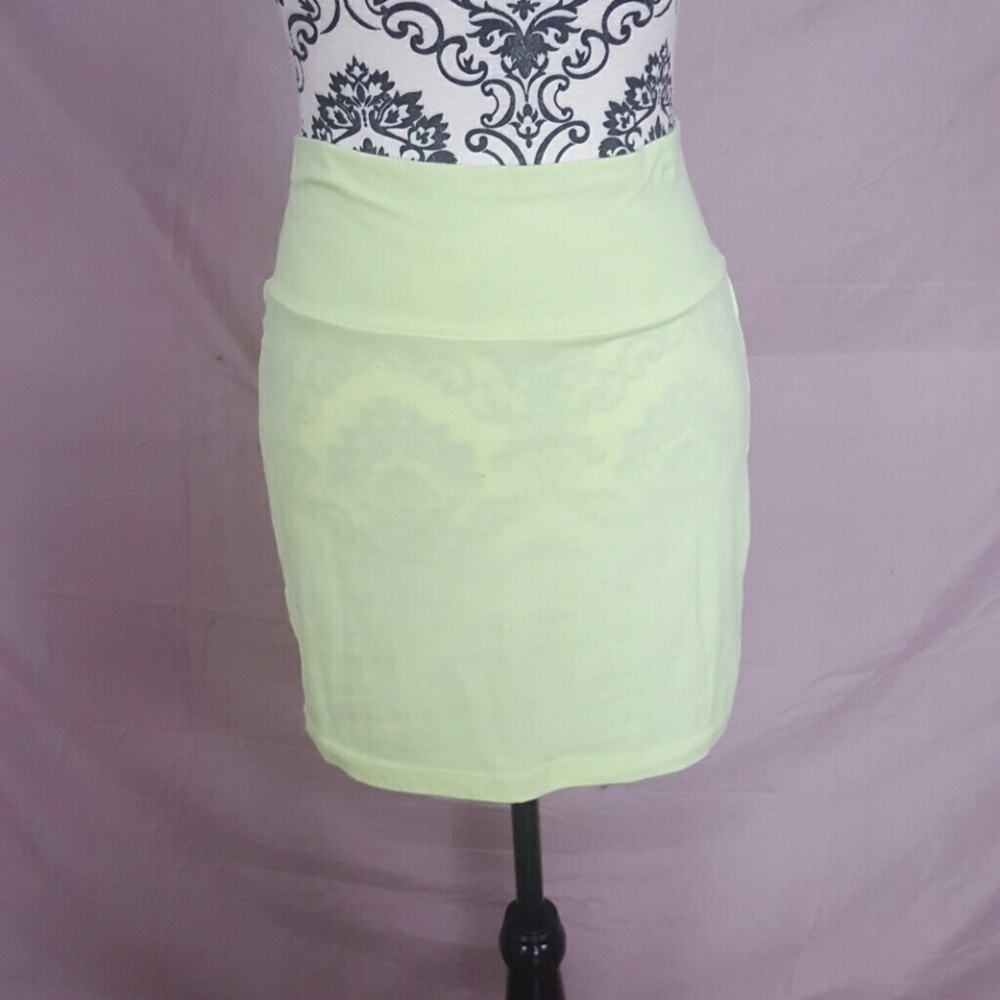 Yellow High Waist Mini Skirt