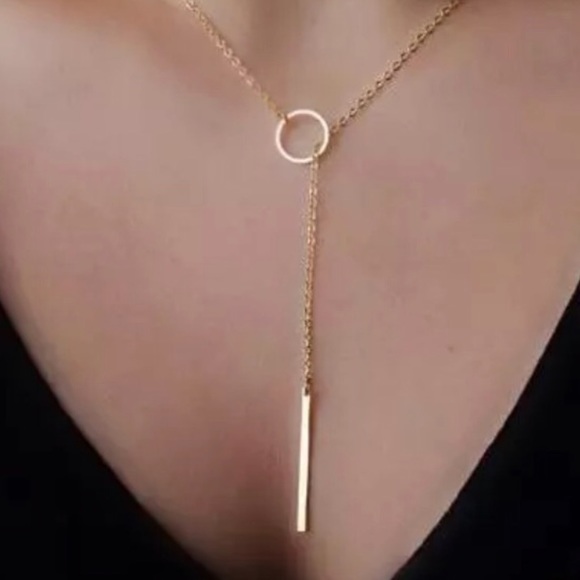 Nasty Gal Jewelry - 🌿 Boho Dainty Tear Drop Bar Gold Necklace
