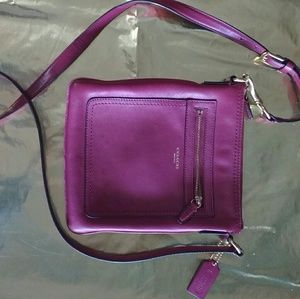Coach Crossbody Purse Leather Maroon