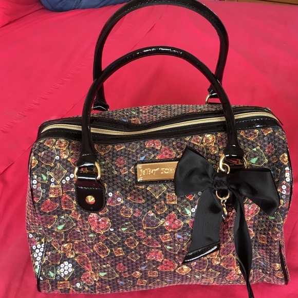 Handbags - CLASSIC BETSEY JOHNSON SEQUINED BAG WITH BOW.