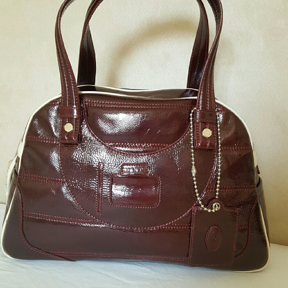 *SOLD* Tod's Patent Leather Handbag in Burgundy