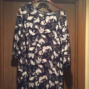 Old Navy Shift Dress, Navy with Birds!