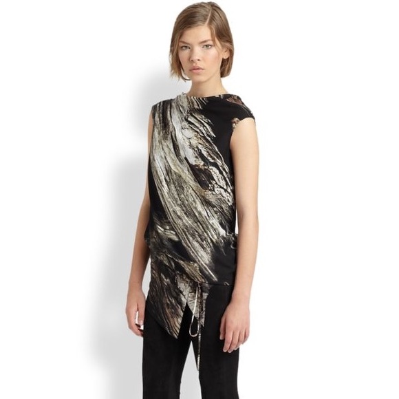 Helmut Lang Tops - Helmut Lang Drift Print Funnel Neck Top