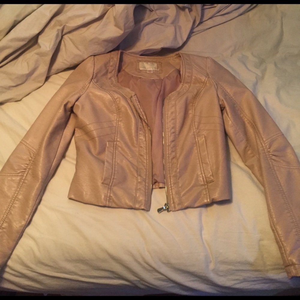Cream leather jacket