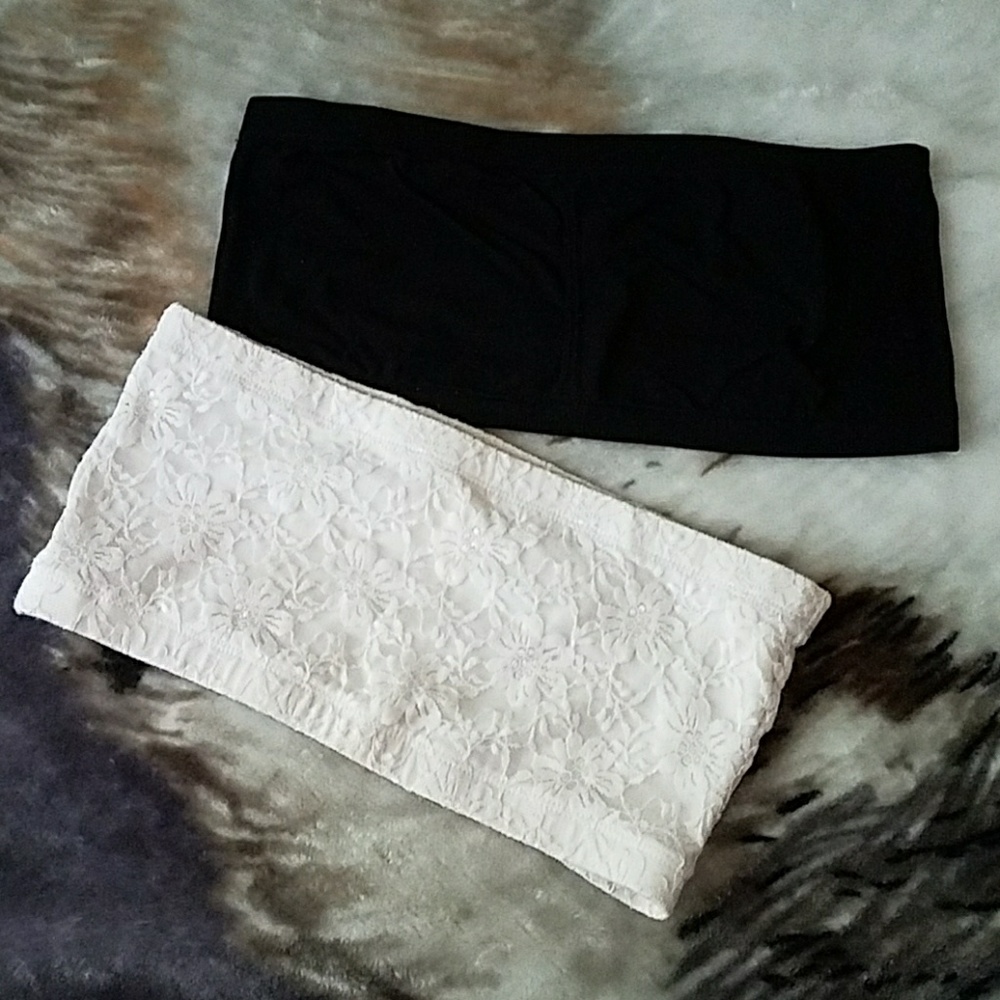 Bandeau Bundle! Flat Black & Lace White