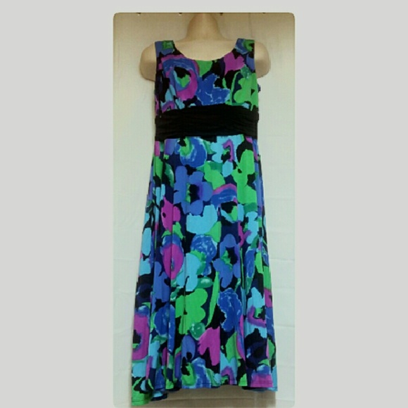 Dresses & Skirts - Sleeveless Banded Waist Dress Blue Purple Size 14 Dresses & Skirts - Sleeveless Banded Waist Dress Blue Purple Size 14