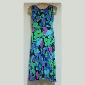 Dresses - Sleeveless Banded Waist Dress Blue Purple Size 14 Dresses - Sleeveless Banded Waist Dress Blue Purple Size 14
