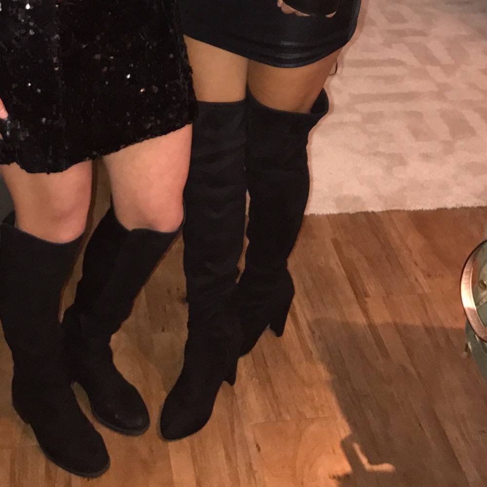 ebony thigh high boots