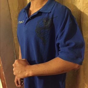 Ed Hardy men's blue Dragon Polo