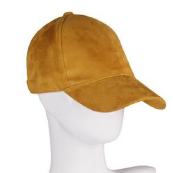 Editors Pick 🌿 Suede Mustard Yellow Baseball Cap - Picture 2 of 2
