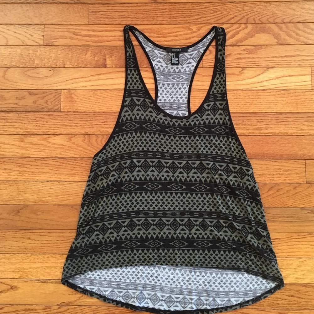 Dark green and black tank