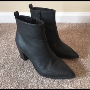 Faux Leather Pointed Toe Bootie