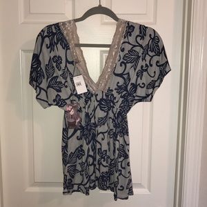 Deep V blouse