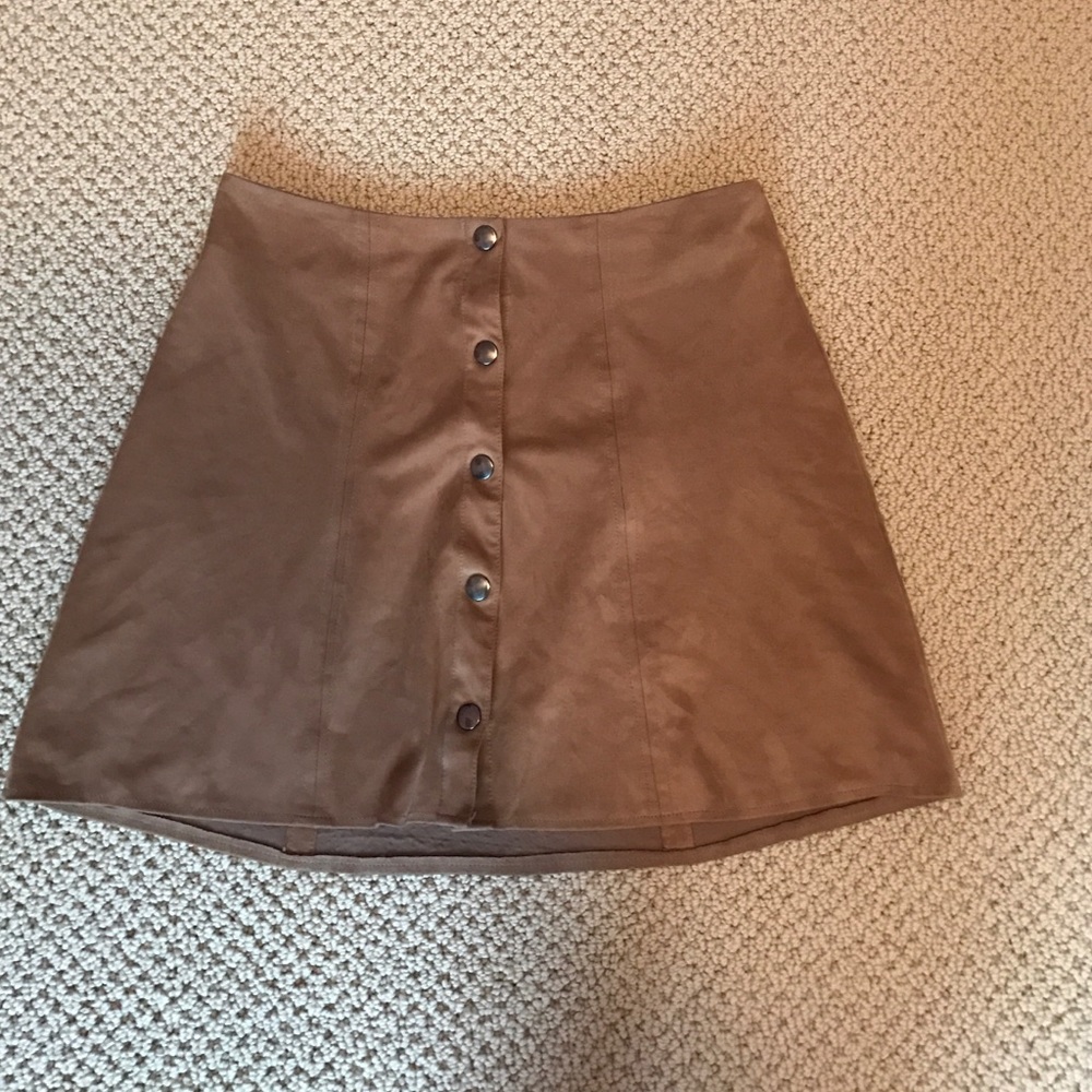 Kendall and Kylie suede button down skirt