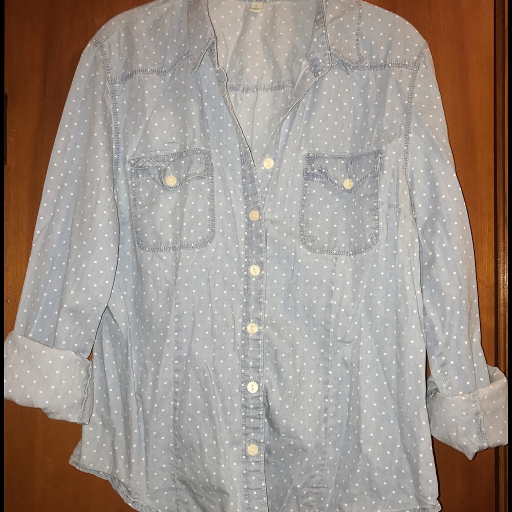 Polka dot chambray