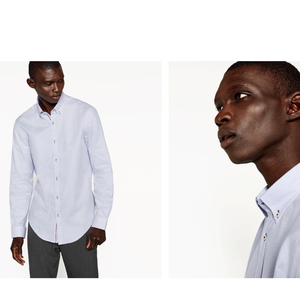 Zara men's long sleeve button up shirt NWOT