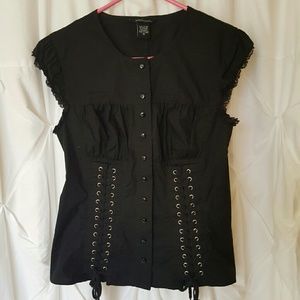 Moda Intl. Black corset-style Top