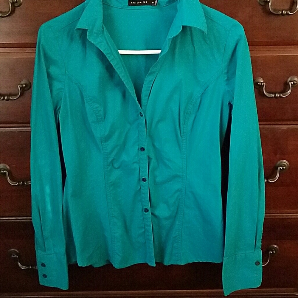 The limited teal button down shirt