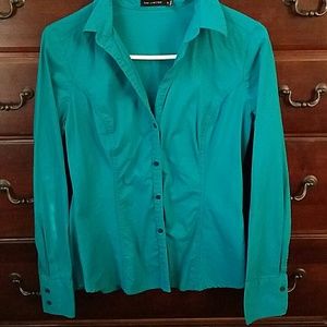 The limited teal button down shirt