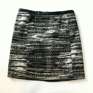Jacquard Skirt with Faux Leather Trim