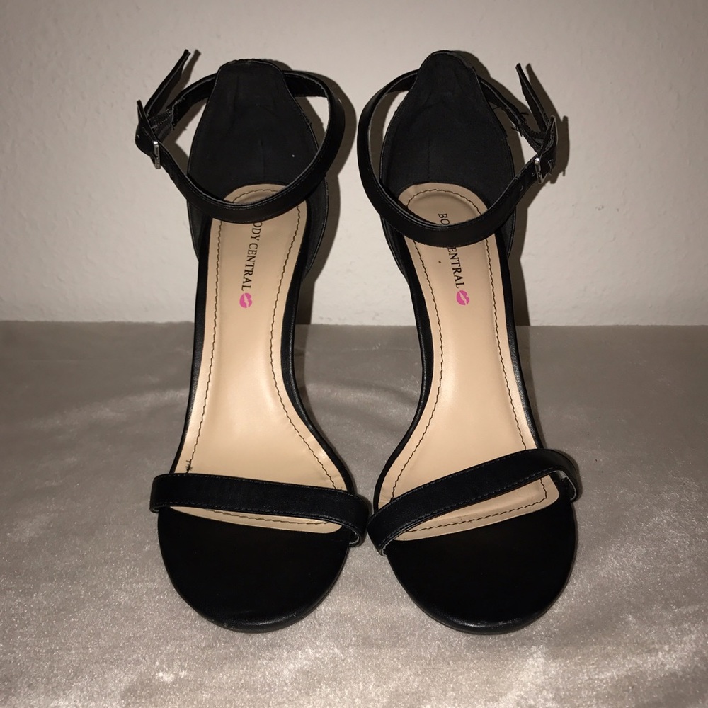 Simple Black One Strap Heels