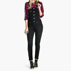 Black Bootcut Overalls
