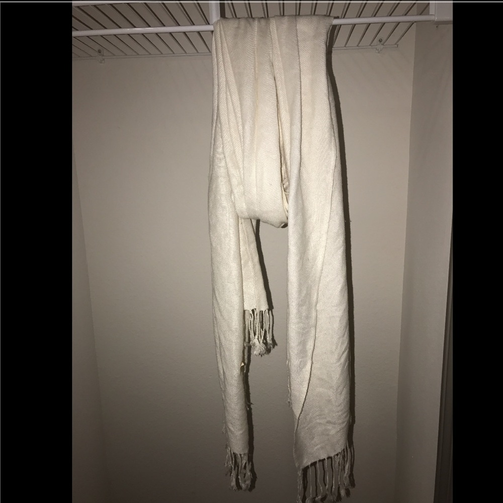 White Pashmina Silk Scarf