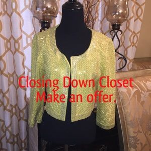 St John Evening Lime Sequin Jacket