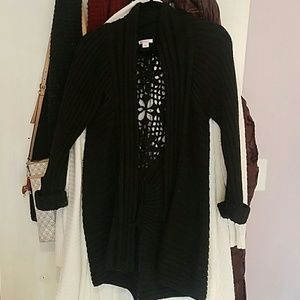 Black mid sleeve pull on cardigan