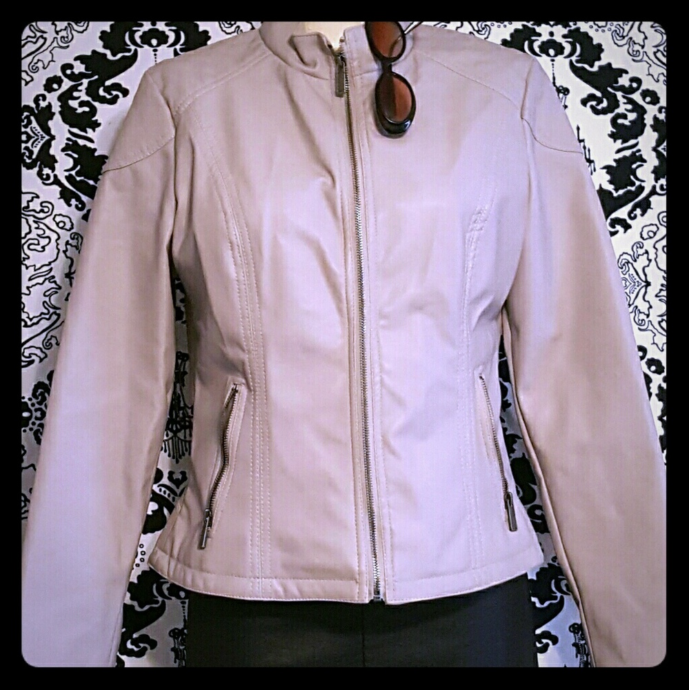 Pretty in Pink! PU Moto Jacket L