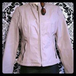 Pretty in Pink! PU Moto Jacket L