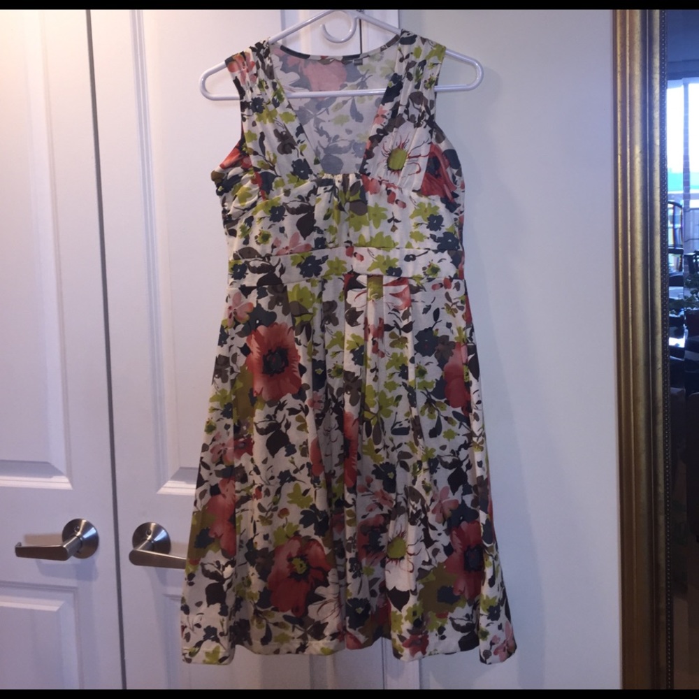 Knee length, flower print dress