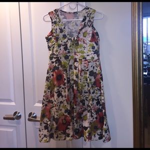 Knee length, flower print dress