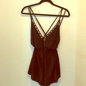 Caged bodice strapped romper