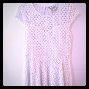 White crochet look dress