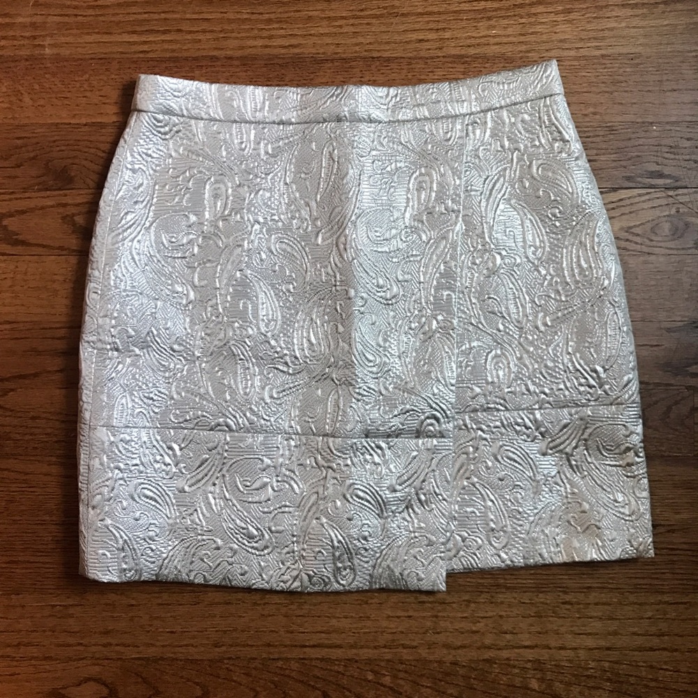 J. Crew • Origami Skirt in Metallic Matelassé