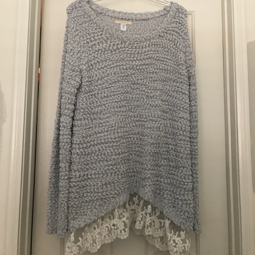 Lace bottom sweater