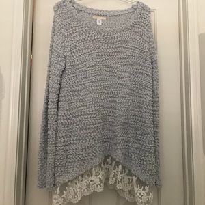 Lace bottom sweater