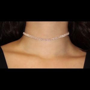 Rose gold diamond choker