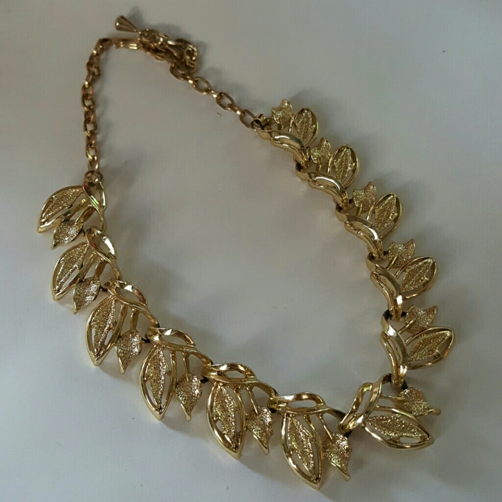 Vintage gold colored statement necklace