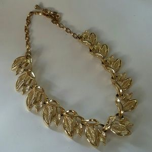 Vintage gold colored statement necklace