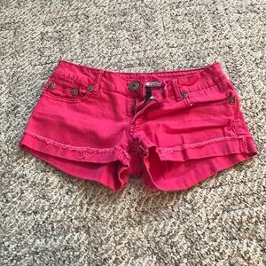 Pink regular waist/low bottom waist shorts